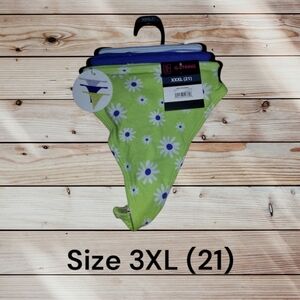 Green Floral Ladies G-String Set Of 3